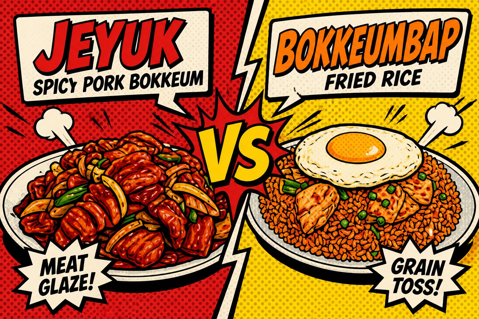 Jeyuk-Bokkeum vs. Bokkeumbap: Meat-Glaze vs. Grain-Toss